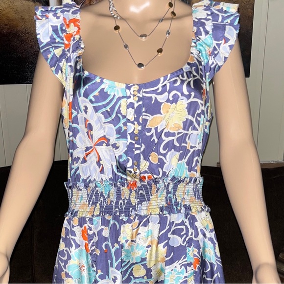 Leifsdottier • Maxi • Boho • Multi-Colors • Floral • Silk • Size 12 • Dress - Picture 3 of 16